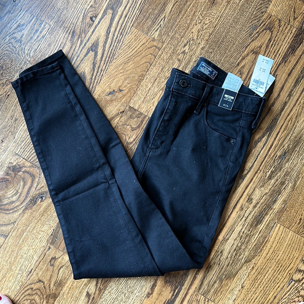 Abercrombie Simone High Rise Super Skinny black jeans